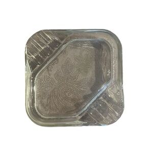 Vintage clear glass square ashtray/trinket dish